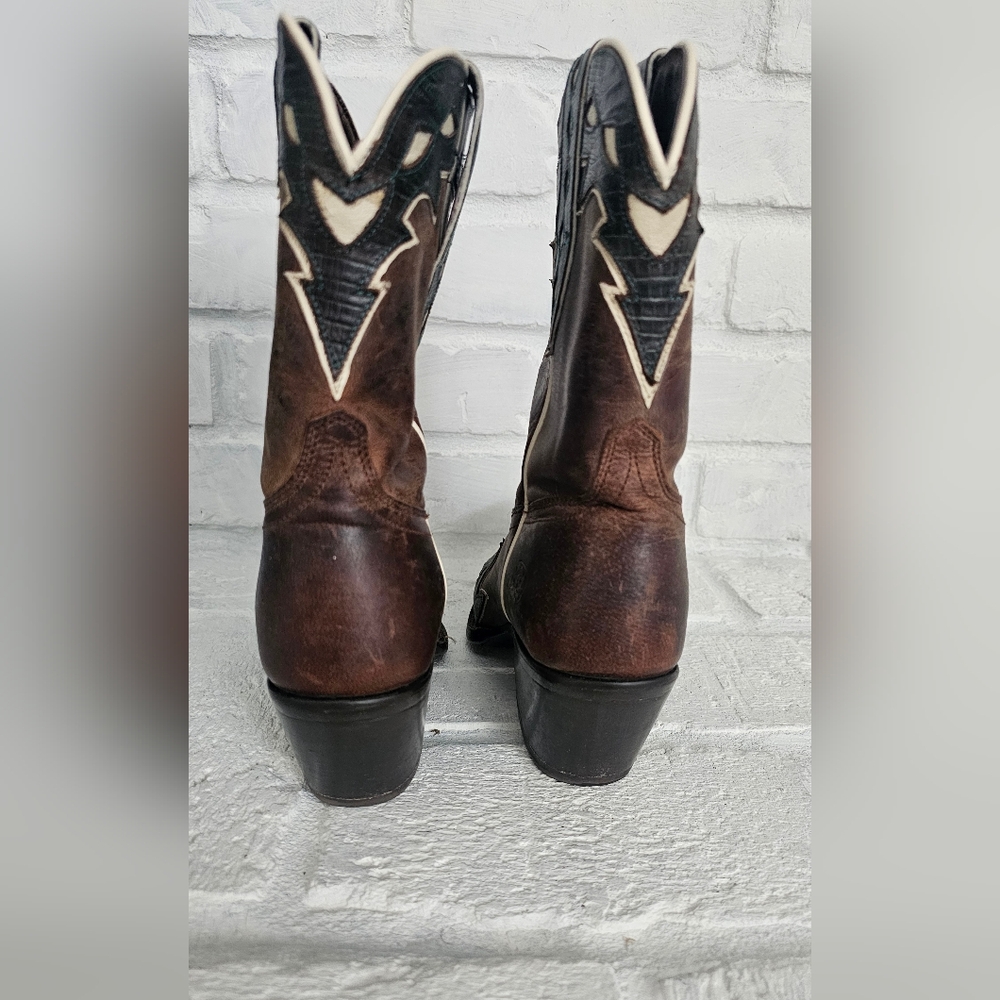 Ariat Brown Leather Western Cowboy Boots Womens Size 6 1/2 - Picture 3 of 6